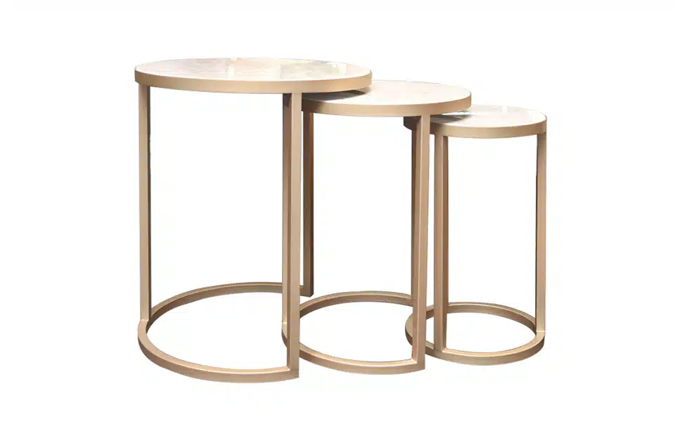 Home Decor Round Nest Side Table Side View