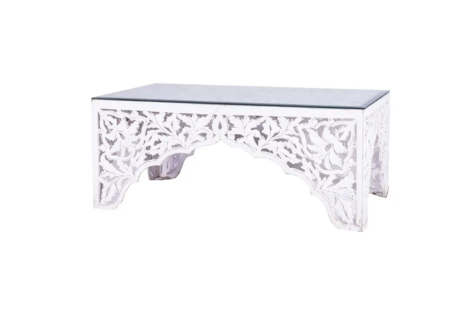 White Glass Table