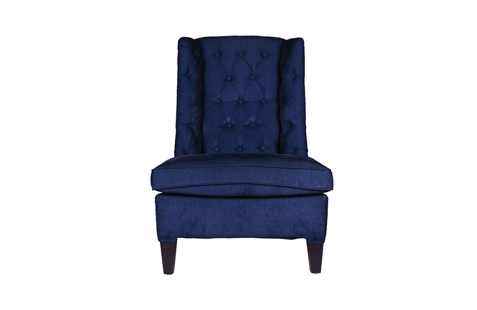 Home Decor ArmchairBlue Marine Mist Wing Chair Front View