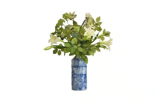 Inez Lidded Decorative JarAV2102 & Longiflorum Lilies No.17