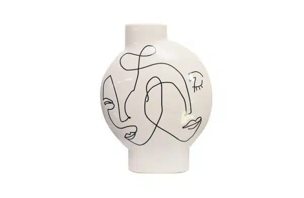 FA-D21102A White Hand Painted Vase A