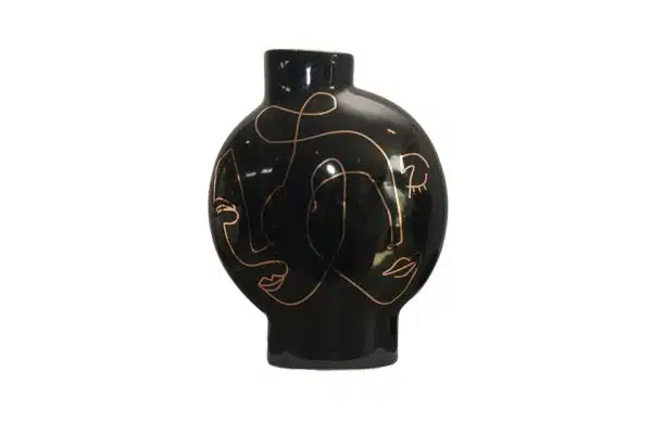 FA-D21103A Black Hand Painted Vase A