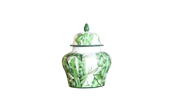 Lovise Palm Lidded Urn Wide 43653