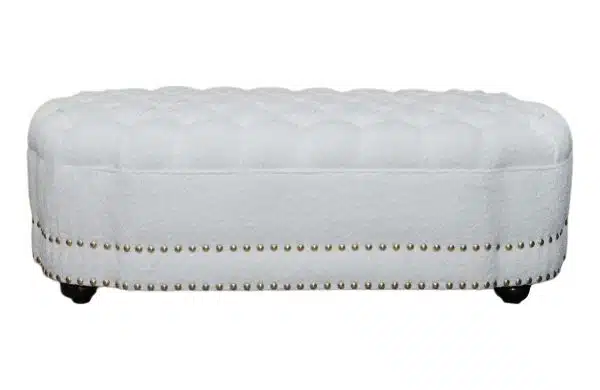 Home Decor Dorothy Ottoman MG-Ivory Front View