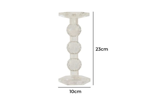 Sylvie Lead Crystal Pillar Candle Holder 72603