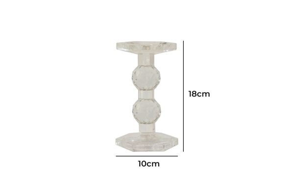 Sylvie Lead Crystal Pillar Candle Holder 72604