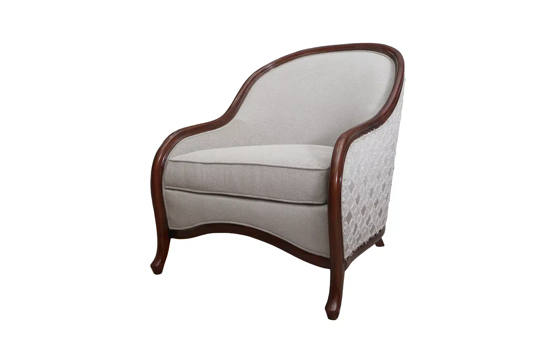 Home Decor Arm Chair One Seater Courbe 34499 Taupe Side View