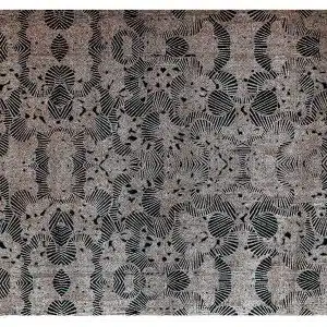 Home Decor Rectangle Carpet Bamboo Silk 28 Black (250X350) Front View