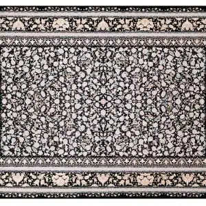 Home Decor Rectangle Carpet Bamboo Silk 44 Black (200X300) Front View