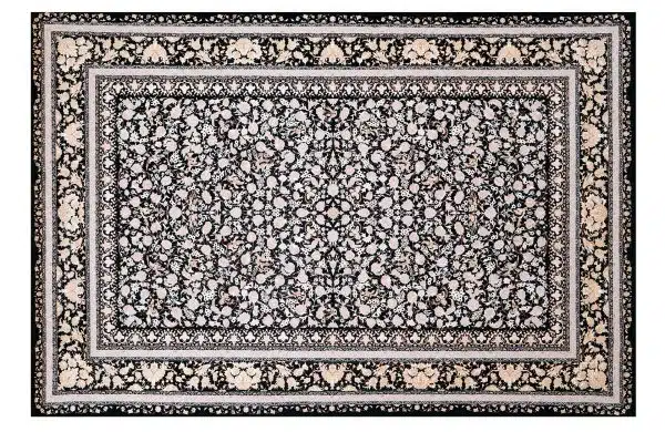 Home Decor Rectangle Carpet Bamboo Silk 44 Black (200X300) Front View