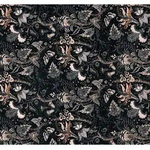 Home Decor Rectangle Carpet Bamboo Silk 62 Black (200 X 300) Front View