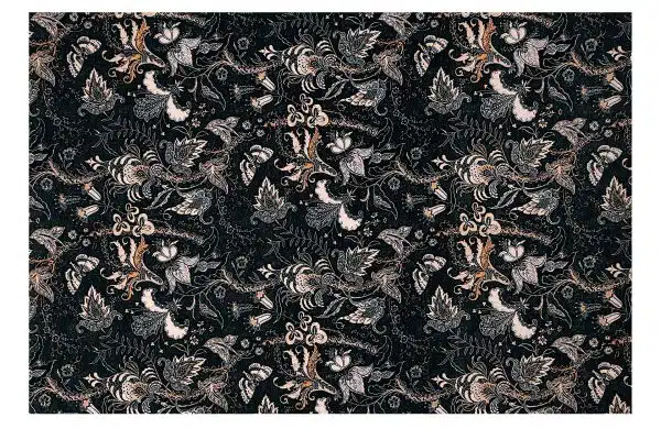 Home Decor Rectangle Carpet Bamboo Silk 62 Black (200 X 300) Front View