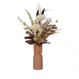 Home Decor Flower Arrangement No-8 Trracotta Vase Modern Natural Colours 24 Front View