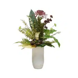 Home Decor Flower Arrangement No-77 Tall White Vase Modern Garden 24 Front View