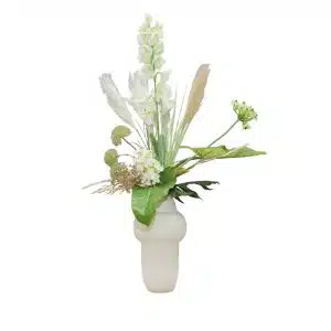 Home Decor Flower Arrangement No-79 Tall White Vase Garden 24 Front View