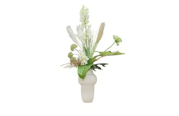 Home Decor Flower Arrangement No-79 Tall White Vase Garden 24 Front View