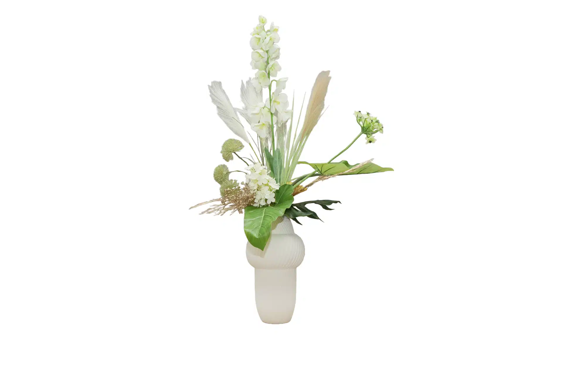 Home Decor Flower Arrangement No-79 Tall White Vase Garden 24 Front View