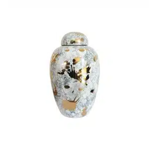 Home Decor Vase & Ceramic Jars Golden Grain Ceramic Jar-B FA-D2022B Front View