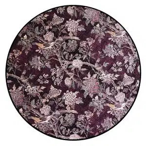 Home Decor Round Carpet Bamboo Silk 17 Purple (200X200) R Front View