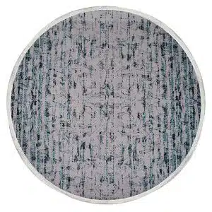 Home Decor Round Carpet Bamboo Silk 19 Dark Green (300X300) R Front View