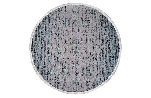 Home Decor Round Carpet Bamboo Silk 19 Dark Green (300X300) R Front View