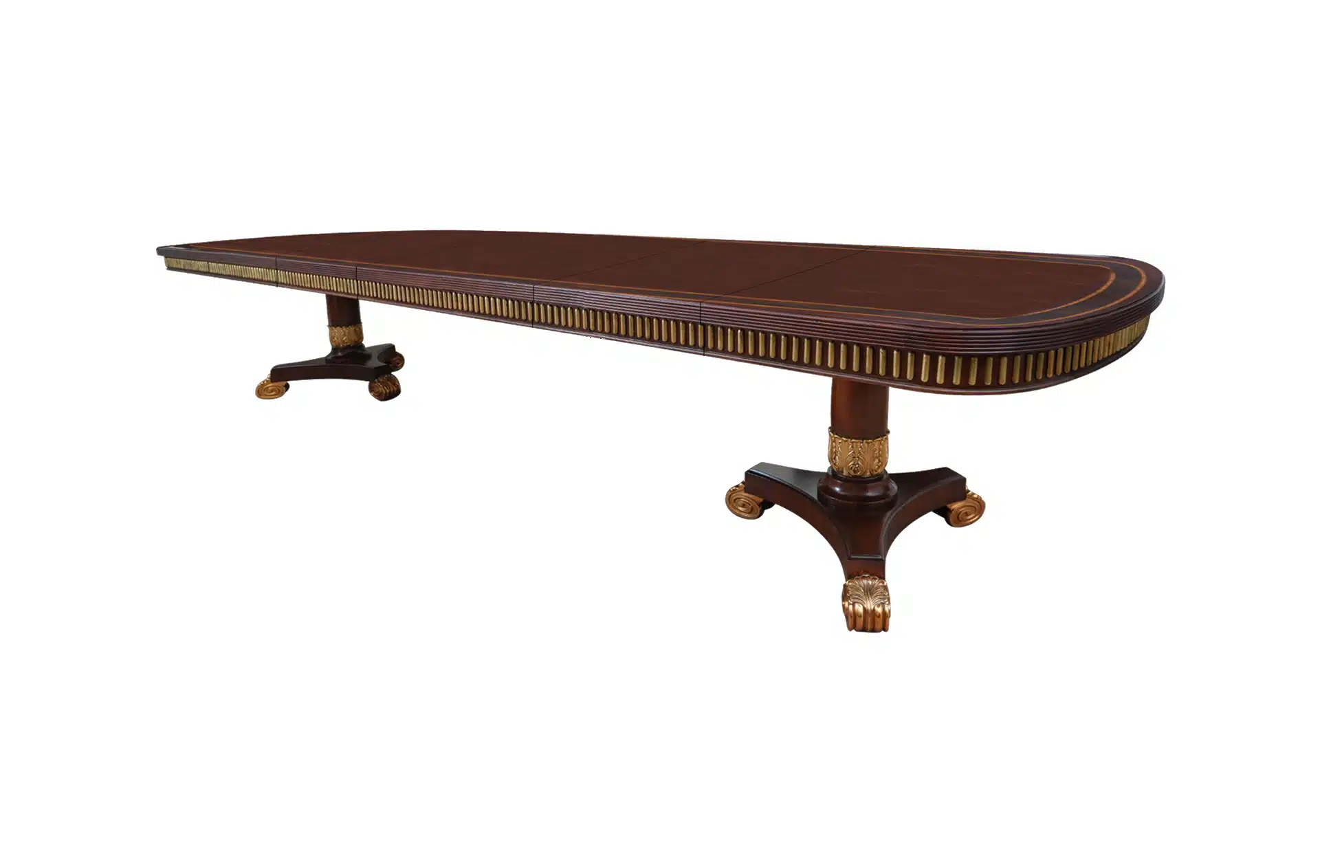 Home Decor Mahogany Dining Table Top/ Base Side View