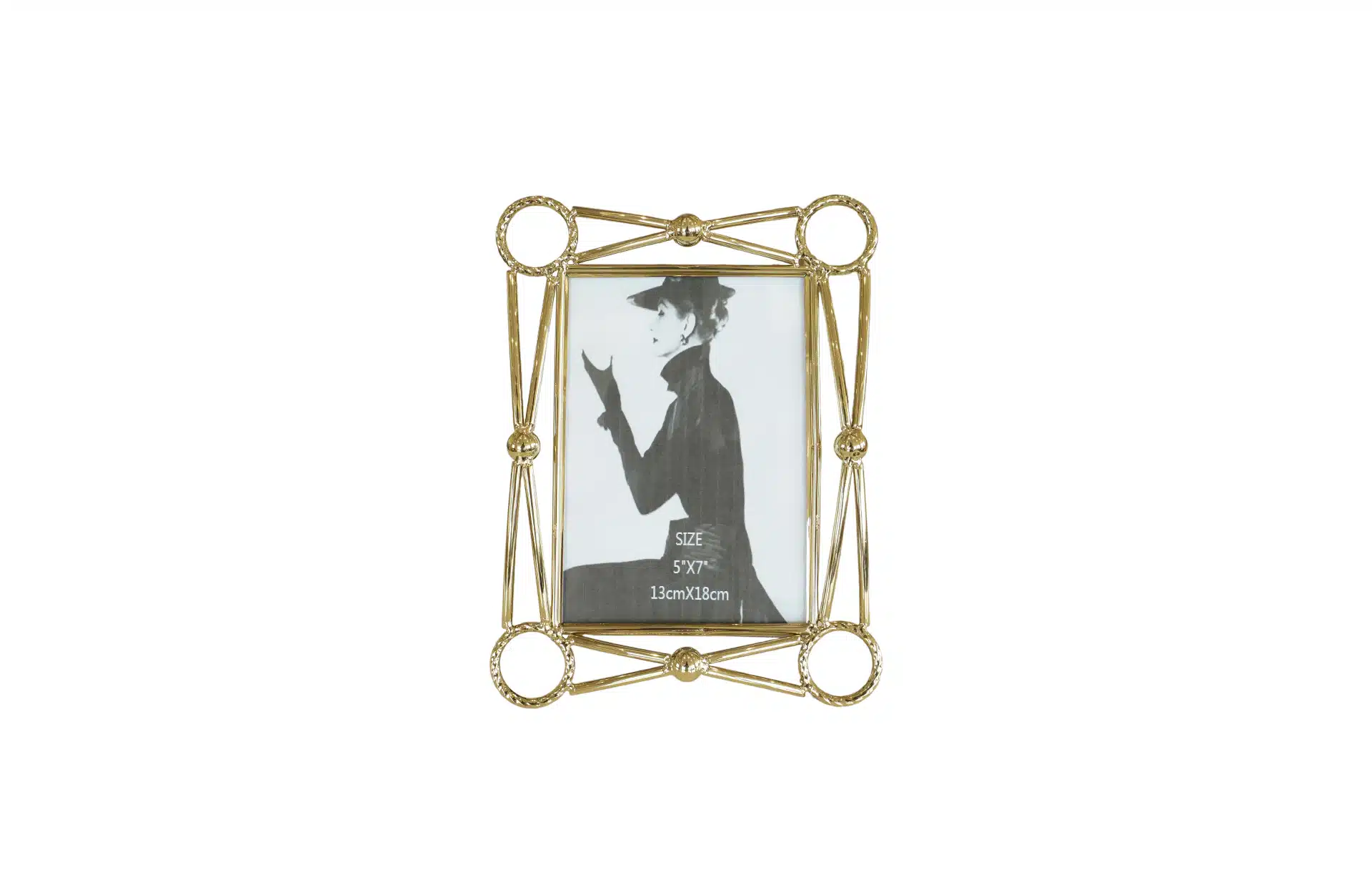 Home Decor FC-W1928A Golden Circle Photo Frame-A Front View