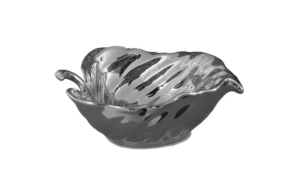 Home Decor Bowls & Trays Ceramic Bowl Silver 060 Front View