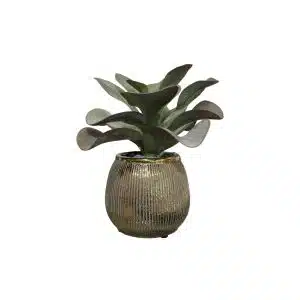 Home Decor Flower Arrangement No-4 Gold Big Pot Succuwent 24 Front View