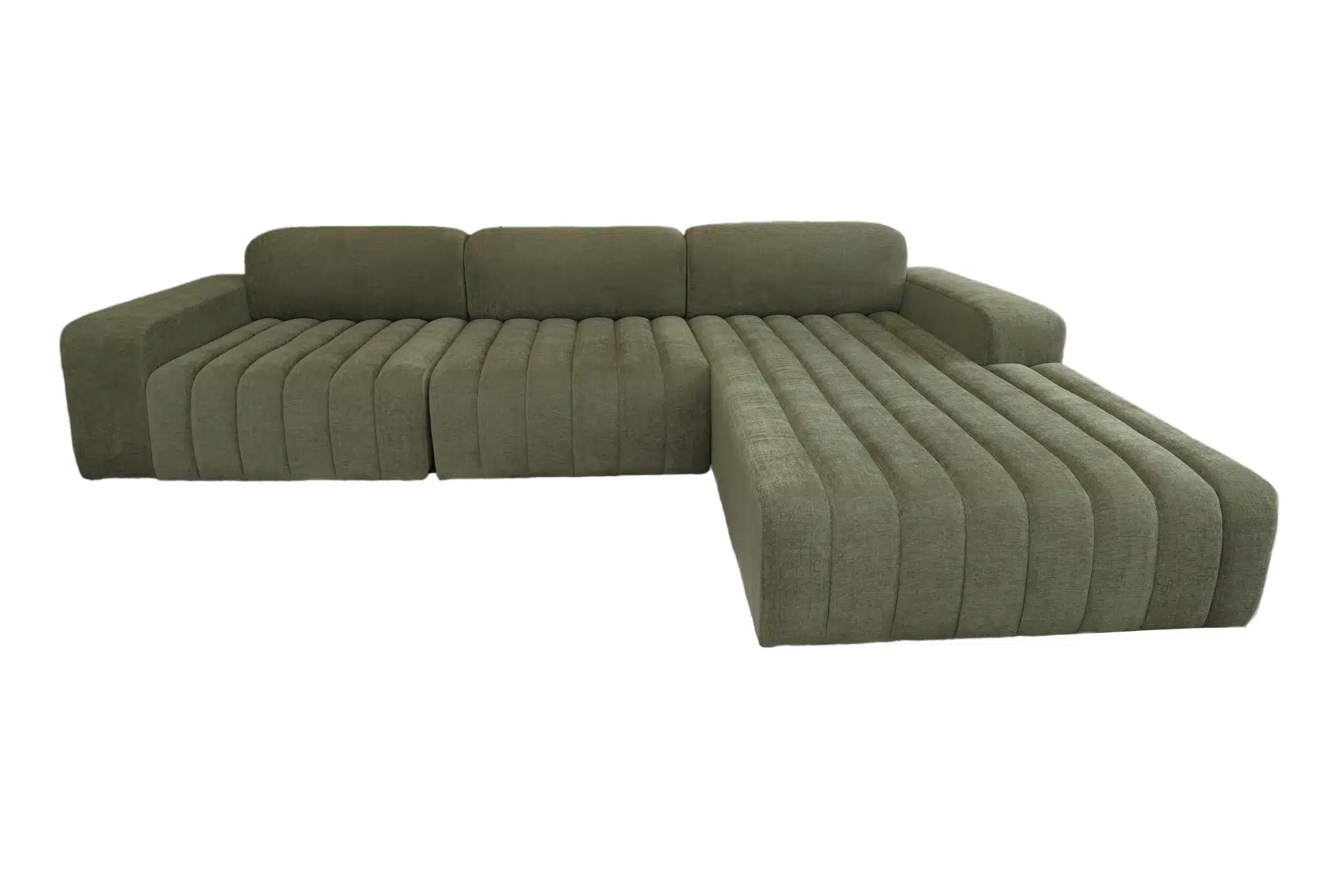 Home Decor Sectional & Corner Sofas Hiroi Pipe L Sofa 1696 Bottle Green Front View