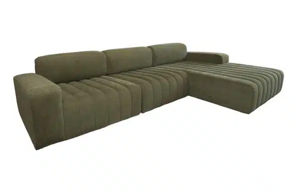 Home Decor Sectional & Corner Sofas Hiroi Pipe L Sofa 1696 Bottle Green Front/Side View