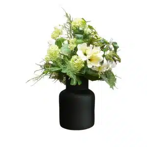 Home Decor Flower Arrangement No-E Bouquette Black Mat Vase HD 24 Front View