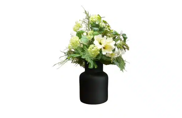 Home Decor Flower Arrangement No-E Bouquette Black Mat Vase HD 24 Front View