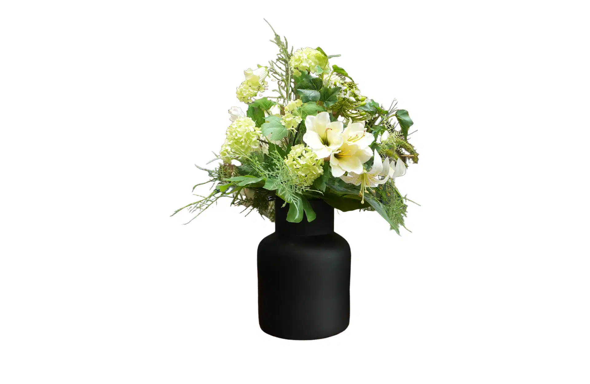 Home Decor Flower Arrangement No-E Bouquette Black Mat Vase HD 24 Front View