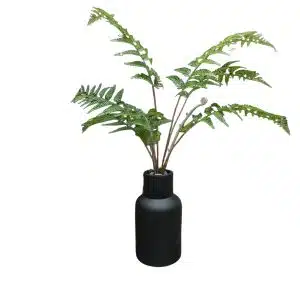 Home Decor Flower Arrangement No-N Mat Black Pot Fern 24 Front View