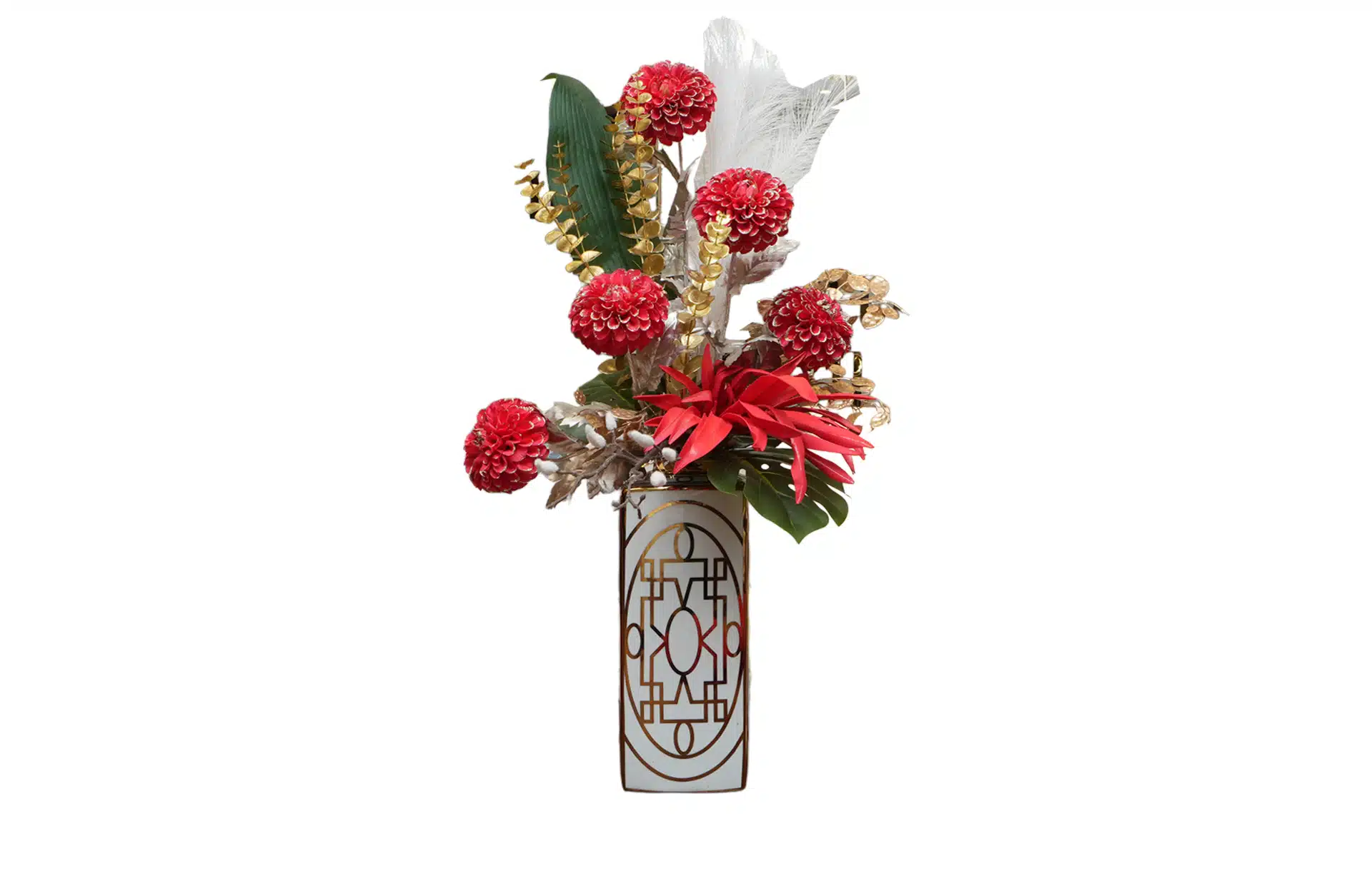 Home Decor Flower Arrangement No-86 Imlek Pussy Willow Pot HD Front View