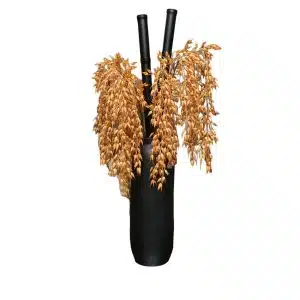 Home Decor Flower Arrangement No-98 Tall Black Vase HD Bamboo Wheat 24 Front View