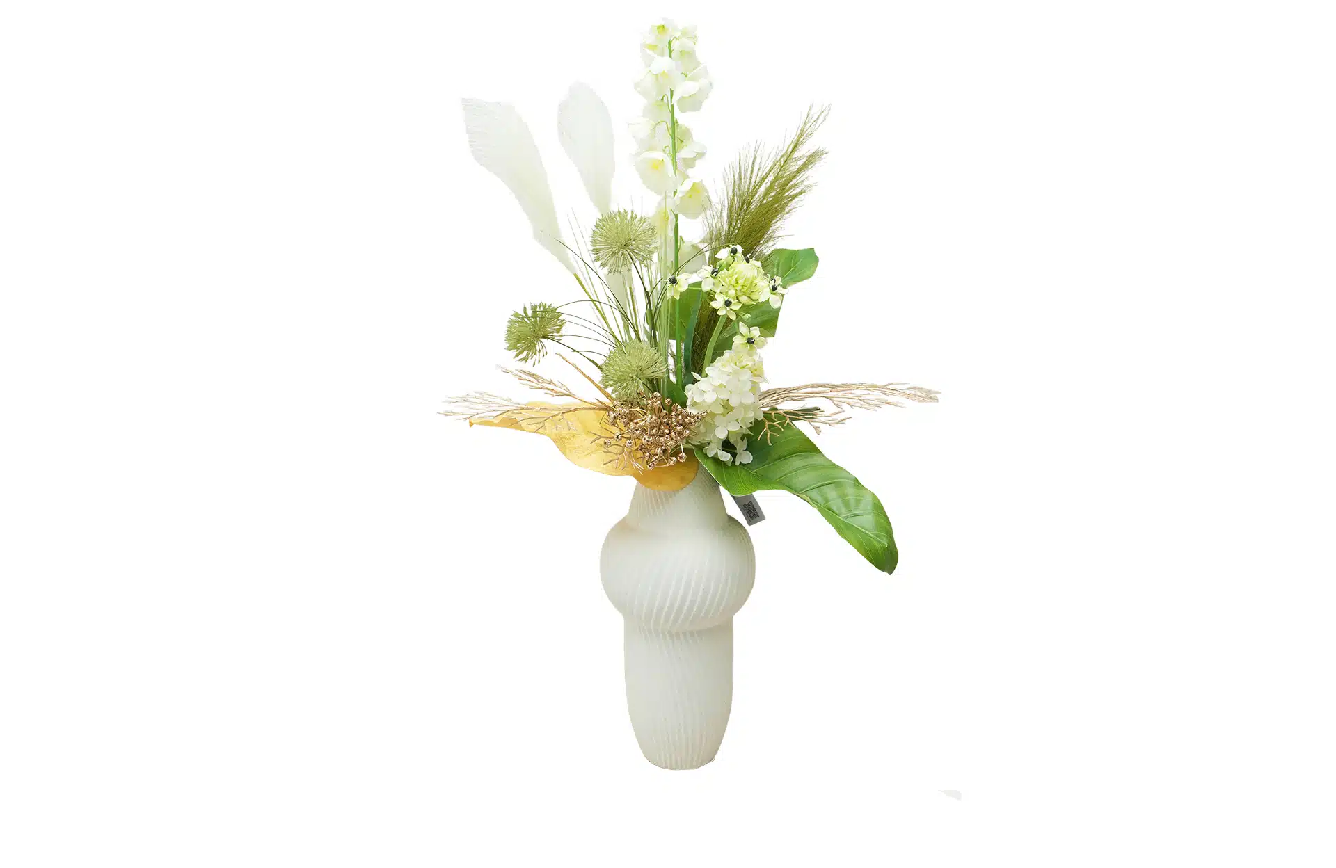 Home Decor Flower Arrangement No-36 White Modern Setting Garden 24 Front View