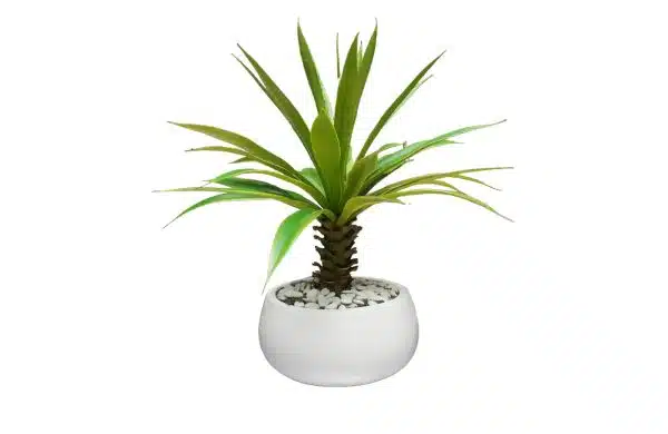 Home Decor Flower Arrangement Yucca 31 LVS White Front View