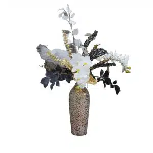 Home Decor Flower Arrangement No-84 Gold Botel Yellow Black 24 Side View