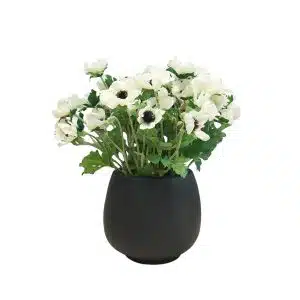 Home Decor Flower Arrangement No-87 Black Mat Pot HD Annemone 24 Front View