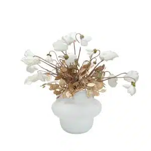 Home Decor Flower Arrangement No-10 Modern White Vase Glod Cyclames 24 Front View