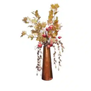 Home Decor Flower Arrangement No.93 - 022022 Tall Brons Vase Gold Decor Front View