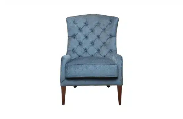 Home Decor Armchair Small Junot Single FM Denim Front View