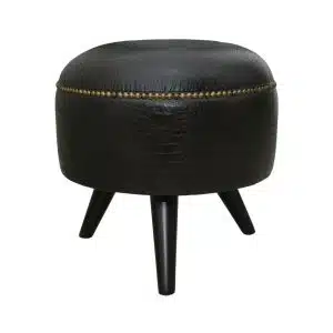 Home Decor Stool Florida Swivel BLF Brown Ottoman & Pouf Front View