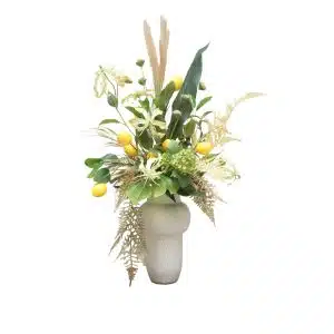 Home Decor Flower Arrangement Brown Mauve Botle & Yellowfern No.50 ( 31012020 ) A Front View