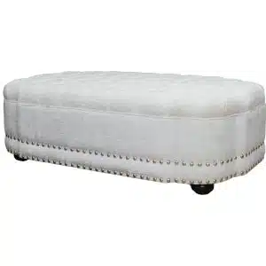 Home Decor Dorothy Ottoman M 05 Ivory Side View