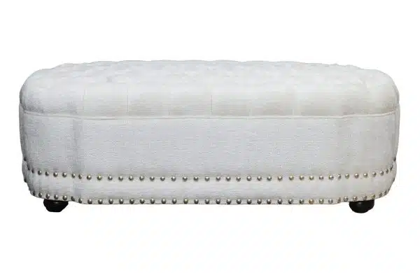 Home Decor Dorothy Ottoman M 05 Ivory Front View