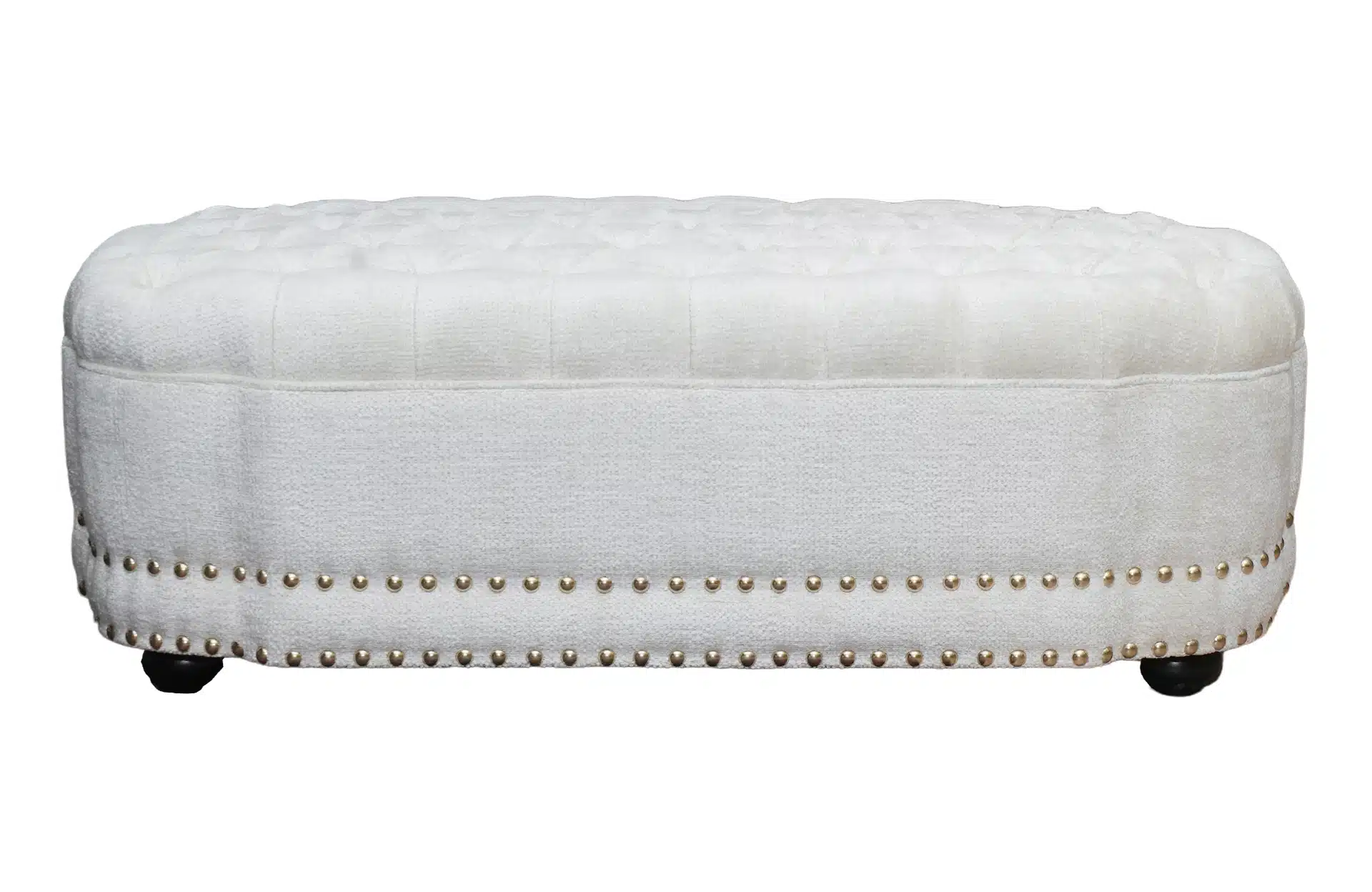 Home Decor Dorothy Ottoman M 05 Ivory Front View