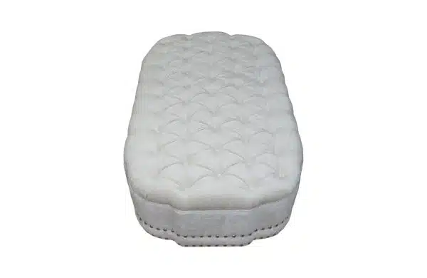 Home Decor Dorothy Ottoman M 05 Ivory Top / Side View